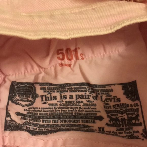Levi 501’s! Light Pink Skinny Stretch Original Fit Jeans NWT! - Picture 15 of 16